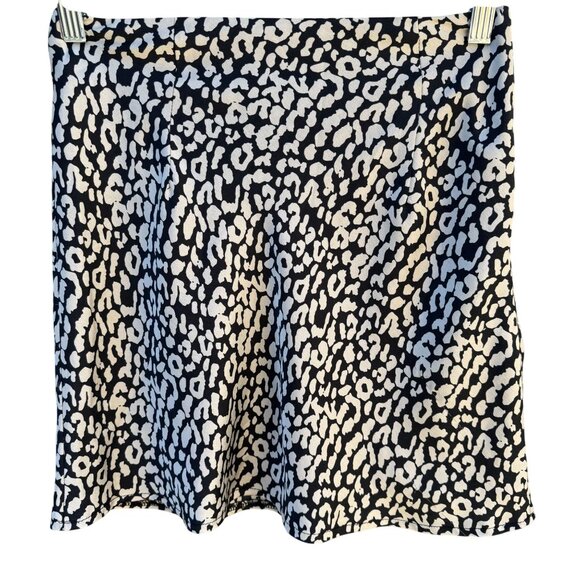 Princess Polly Womens Satin Black White Animal Print Going Out Party Mini Skirt - Picture 7 of 9
